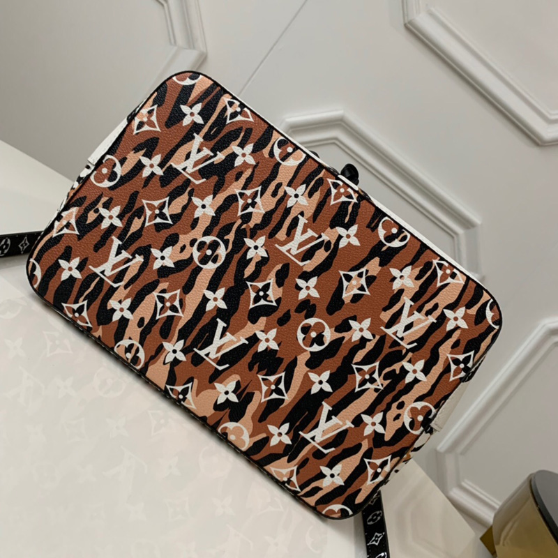 M44679 LV NEONOE 手袋 Monogram 帆布動(dòng)物花紋女包 LV水桶包 象牙白
