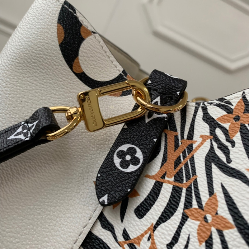 M44679 LV NEONOE 手袋 Monogram 帆布動(dòng)物花紋女包 LV水桶包 象牙白