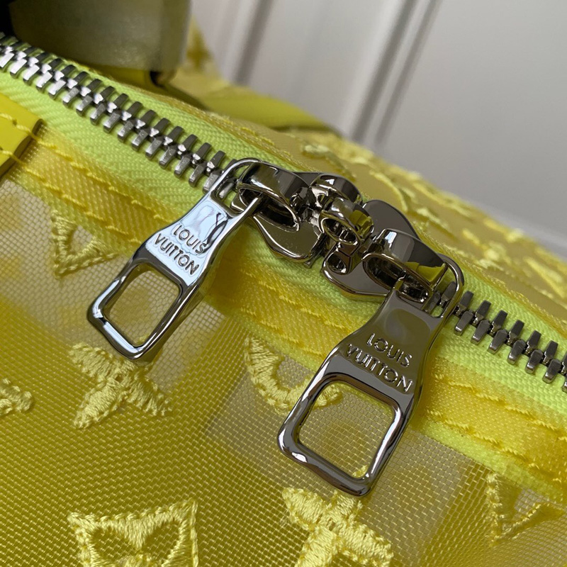 M55380 LV Keepall 50 旅行袋 Monogram刺繡透視圖案旅行包 黃色