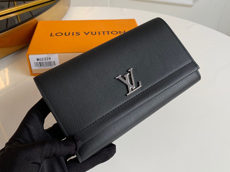 M62329 LV LOCKME II 錢夾 LV長款拉鏈錢夾 黑色