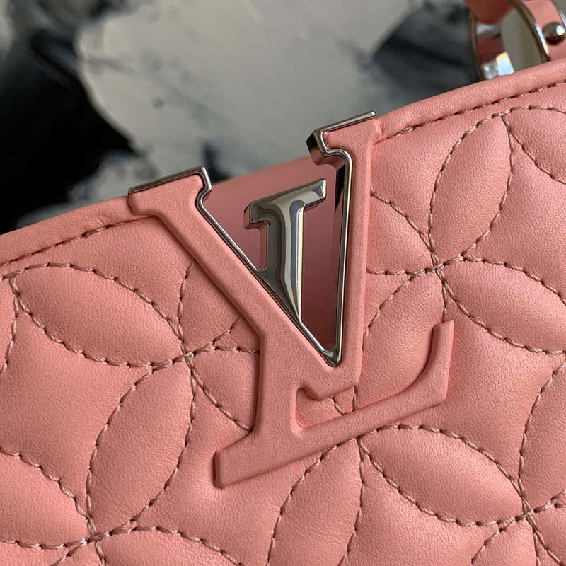 M55534 LV CAPUCINES BB 手袋 Monogram 花卉綿羊皮女包 粉色