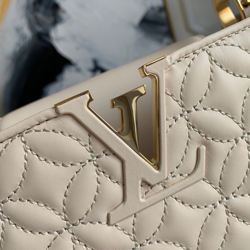 M55361 LV CAPUCINES BB 手袋 Monogram 花卉綿羊皮女包 香草黃