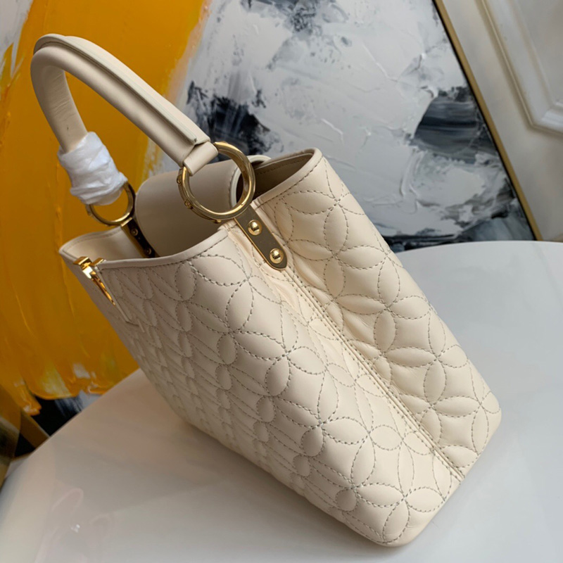 M55361 LV CAPUCINES BB 手袋 Monogram 花卉綿羊皮女包 香草黃