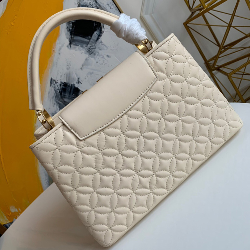 M55361 LV CAPUCINES BB 手袋 Monogram 花卉綿羊皮女包 香草黃