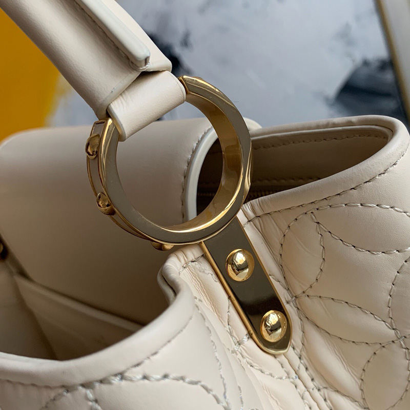 M55361 LV CAPUCINES BB 手袋 Monogram 花卉綿羊皮女包 香草黃