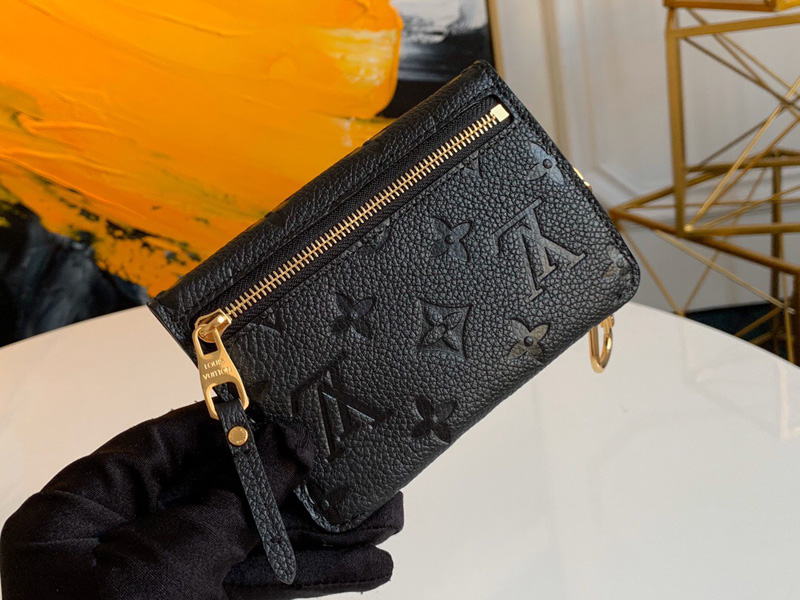 M60633 LV鑰匙包 Monogram Empreinte皮革零錢包 黑色