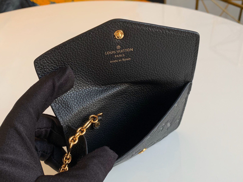 M60633 LV鑰匙包 Monogram Empreinte皮革零錢包 黑色