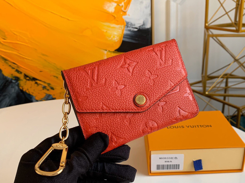 M60633 LV鑰匙包 Monogram Empreinte皮革零錢包 橙色