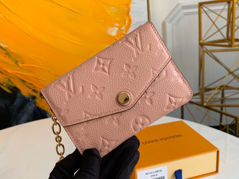 M60633 LV鑰匙包 Monogram Empreinte皮革零錢包 粉色