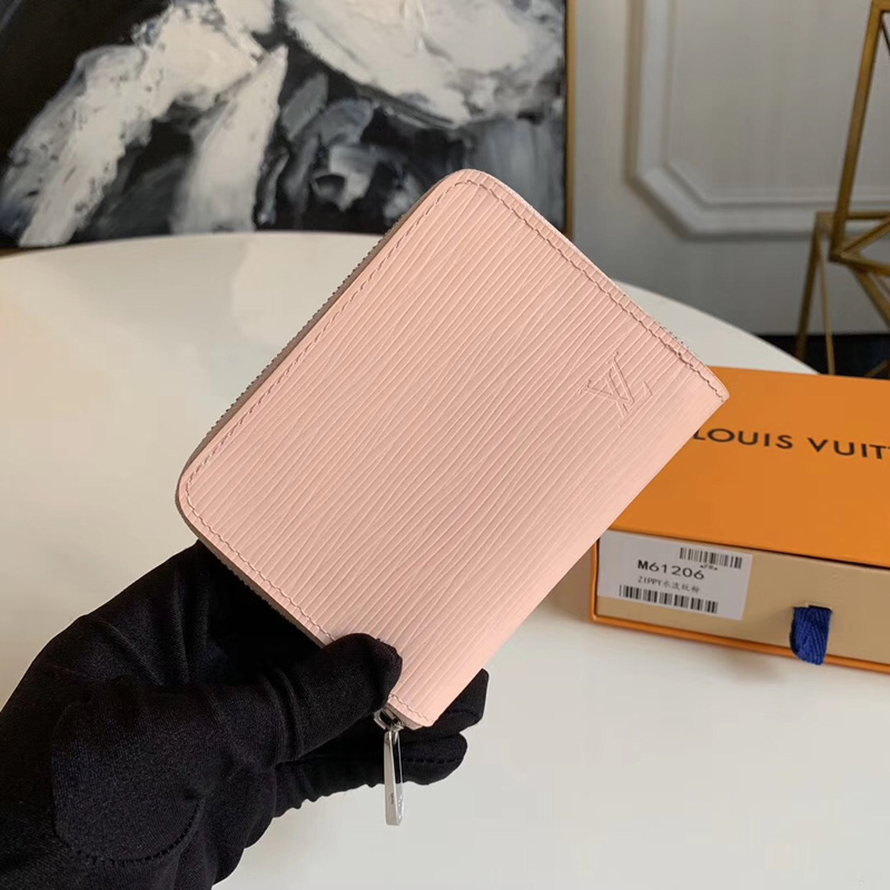 M61206 LV ZIPPY 拉鏈零錢包 Epi皮革 LV短款拉鏈錢夾 粉色