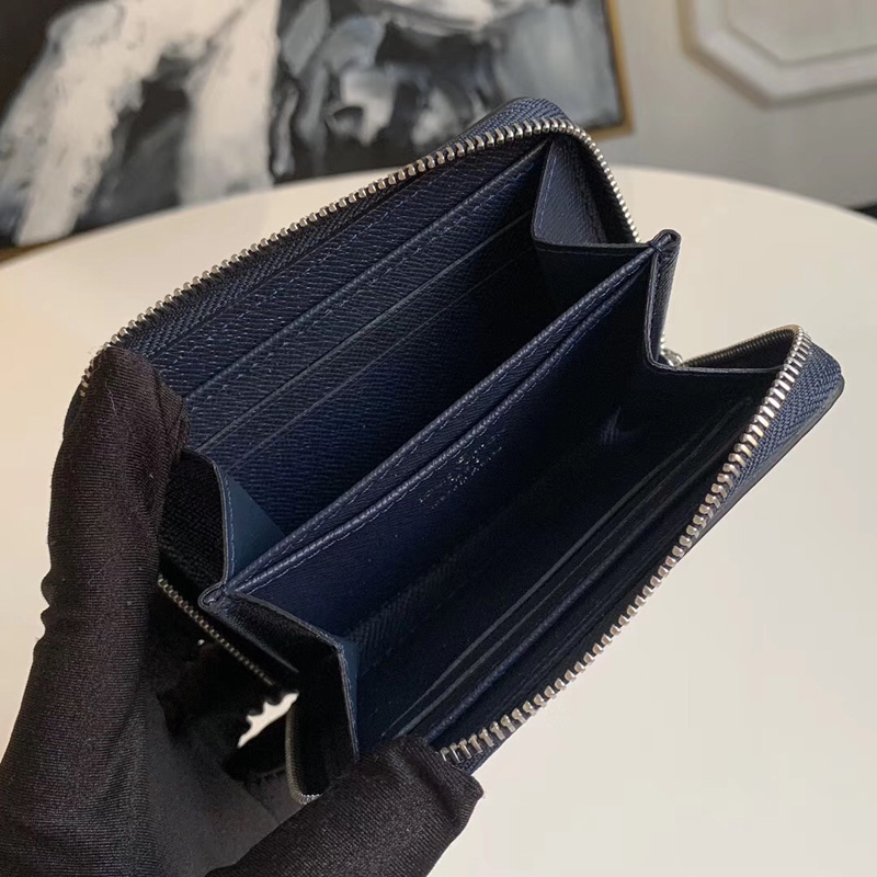 M60384 LV ZIPPY 拉鏈零錢包 Epi皮革 LV短款拉鏈錢夾 藍色