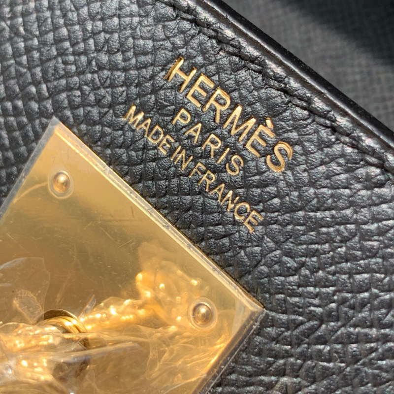愛馬仕Hermes Kelly系列 凱莉包 純手工定制版 28cm epsom皮手掌紋 黑色