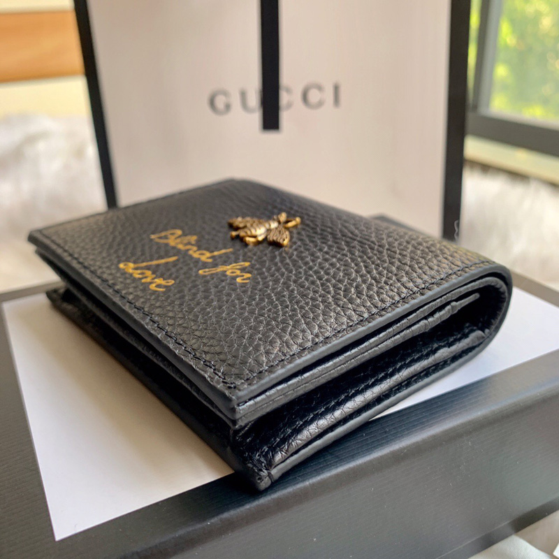 460185 Gucci Animalier系列卡包 Gucci卡包 Gucci零錢夾 黑色