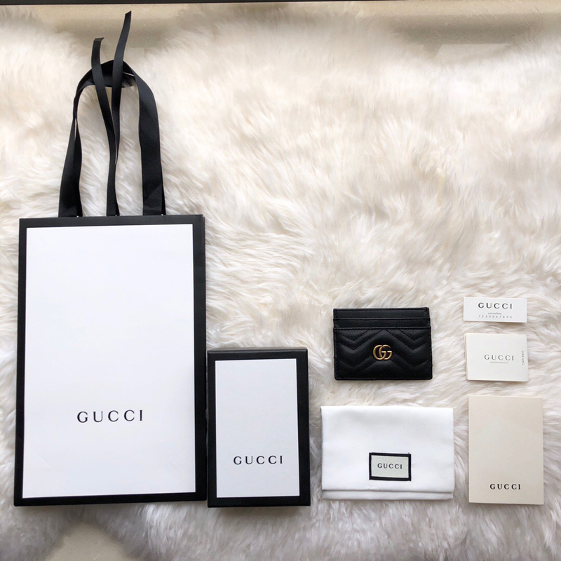 443127 Gucci GG Marmont系列卡片夾 Gucci卡包 黑色