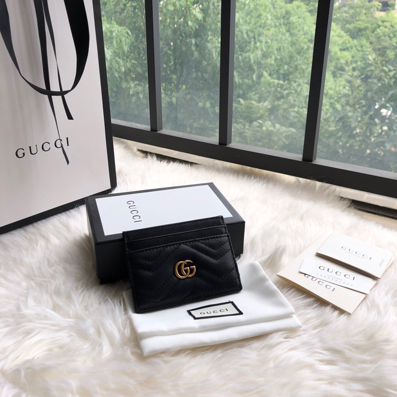443127 Gucci GG Marmont系列卡片夾 Gucci卡包 黑色