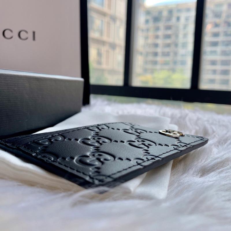 473927 Gucci Signature皮革卡片夾 Gucci卡包 黑色