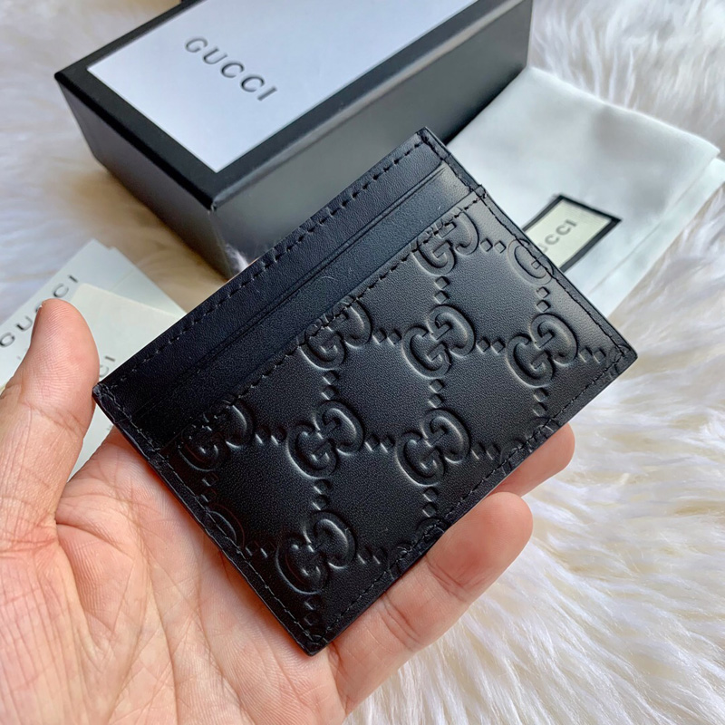 473927 Gucci Signature皮革卡片夾 Gucci卡包 黑色