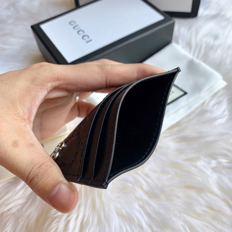 473927 Gucci Signature皮革卡片夾 Gucci卡包 黑色