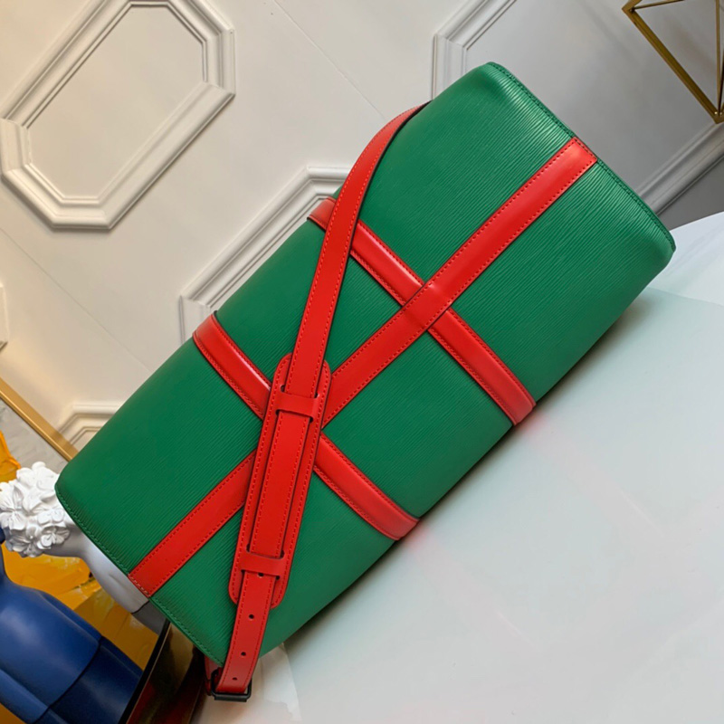 M53419 LV supreme keepall 45 旅行袋 EPl水波紋旅行袋 綠色