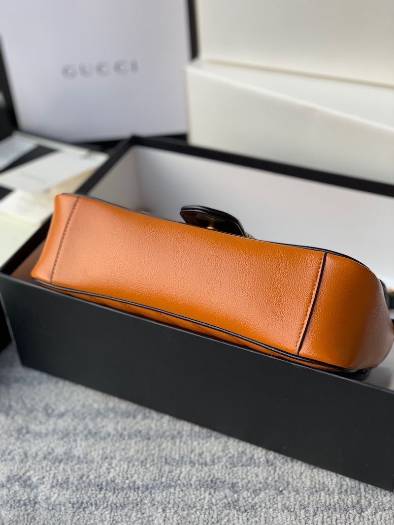 443497 GG Marmont 系列小號肩背包 褐紅色斜紋女包