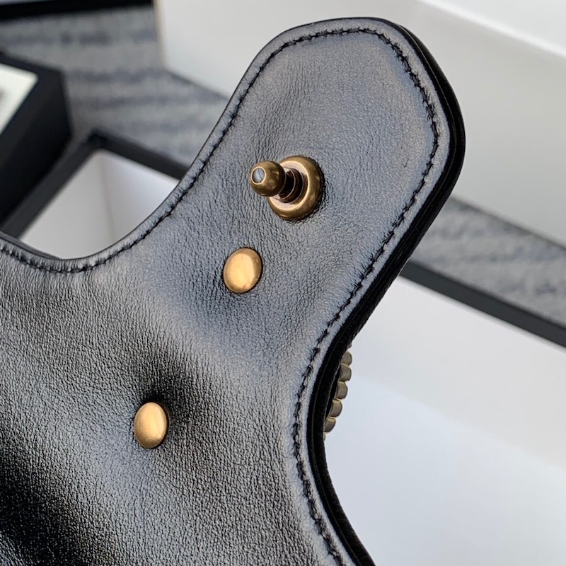 443497 GG Marmont 系列小號肩背包 褐紅色斜紋女包