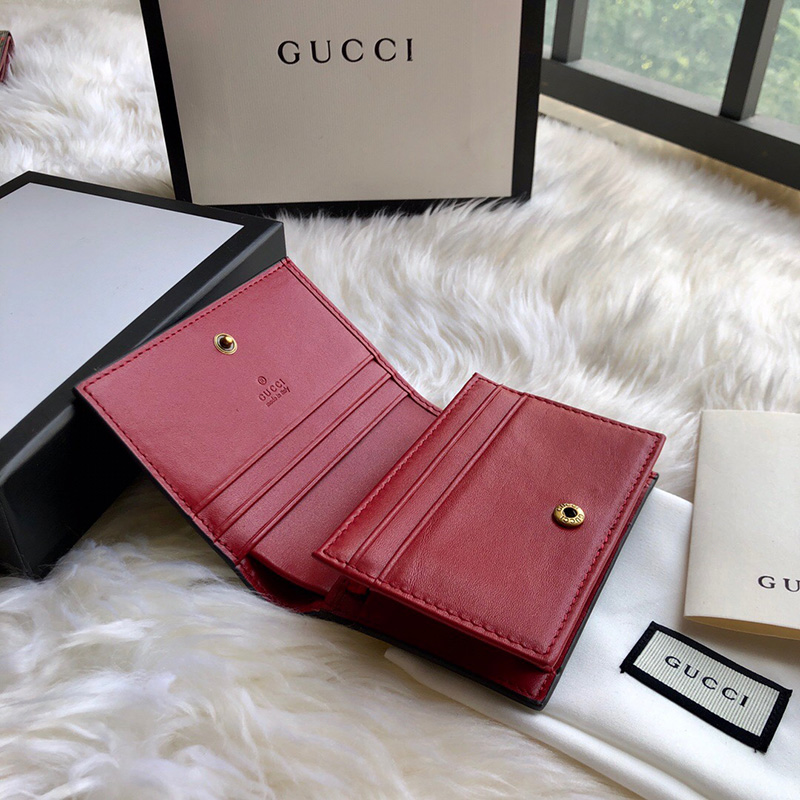 476050 Gucci Supreme高級人造帆布 日本限量櫻桃小錢夾卡片夾