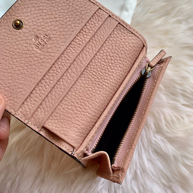 460185 Gucci Animalier系列卡包 小蜜蜂短款錢包 粉色