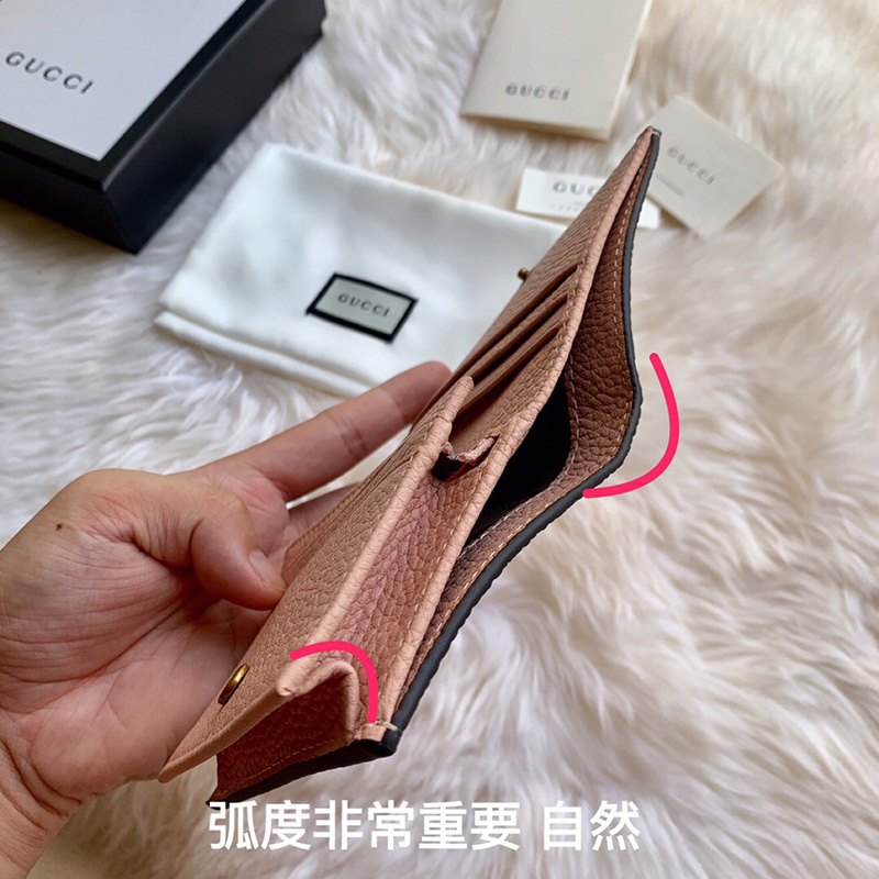 460185 Gucci Animalier系列卡包 小蜜蜂短款錢包 粉色