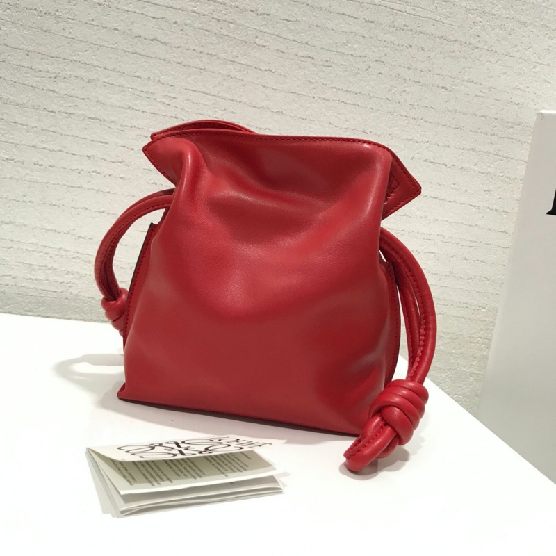 A411 Loewe MINI FLAMENCO KNOT繩結系列手拿包 紅色