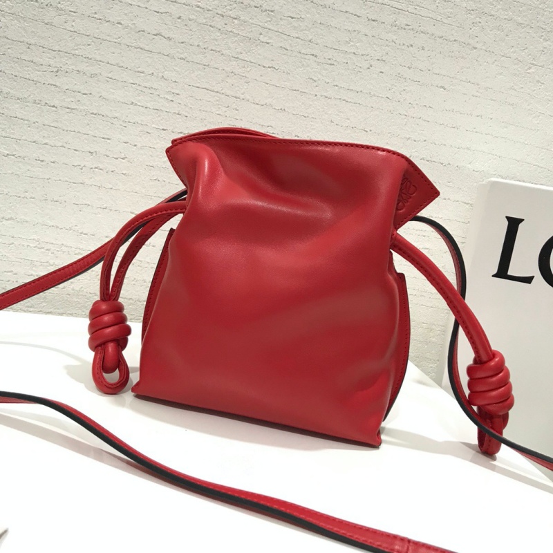 A411 Loewe MINI FLAMENCO KNOT繩結系列手拿包 紅色