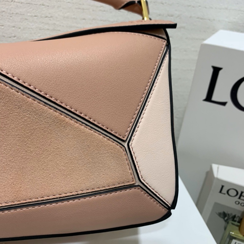 322 LOEWE羅意威 Puzzle Bag 中號羅意威幾何包 藕粉拼色
