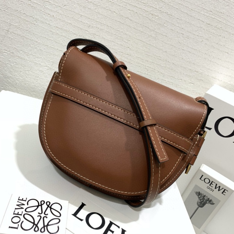 321 Loewe羅意威 Gate 小包 進口頭層牛皮馬鞍包 棕褐色