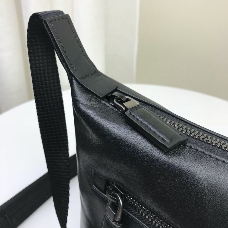 2VH043 Prada普拉達織物和皮革斜挎包 Prada郵差包 黑配藍