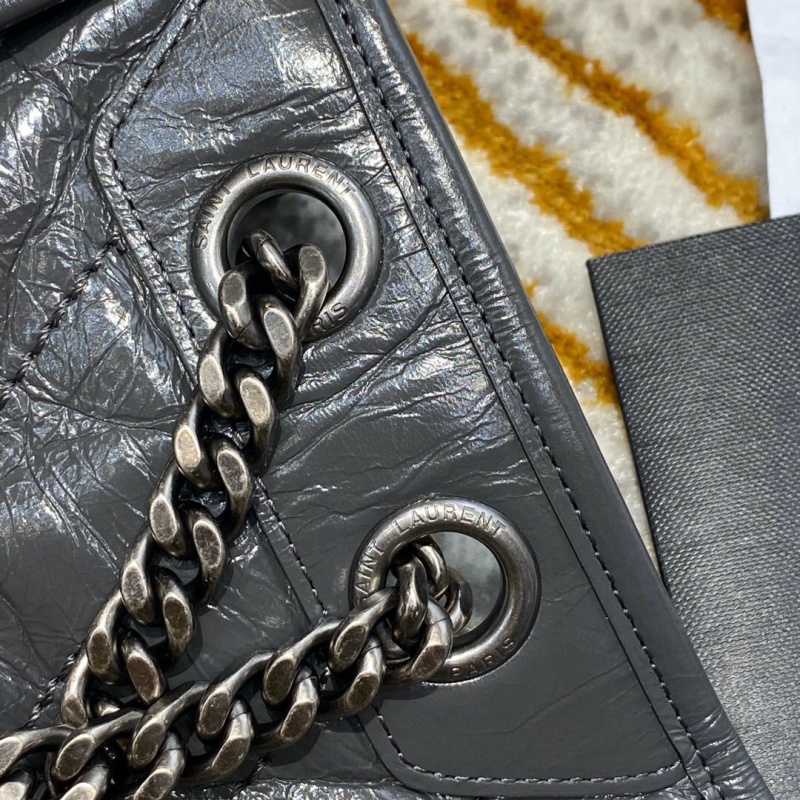 498894 YSL圣羅蘭 Niki medium 28中號 進口原廠皮 藍灰色