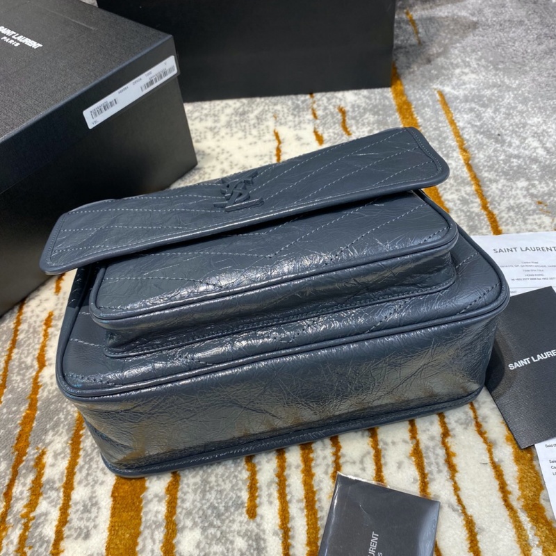 498894 YSL圣羅蘭 Niki medium 28中號 進口原廠皮 藍灰色