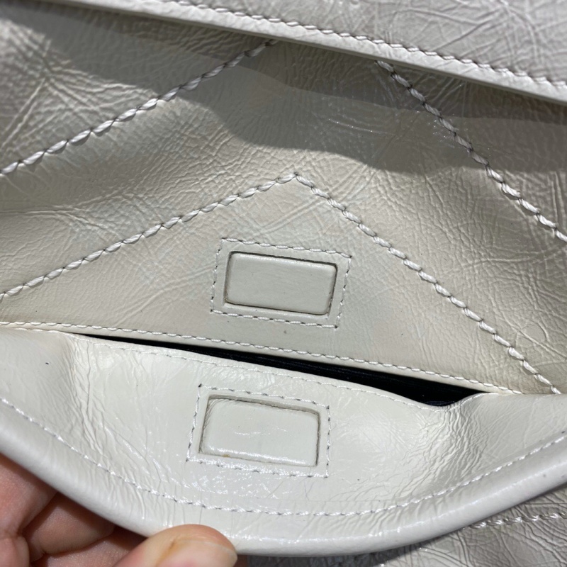 533037 YSL圣羅蘭 Niki baby 迷你復(fù)古褶皺真皮包 奶白色