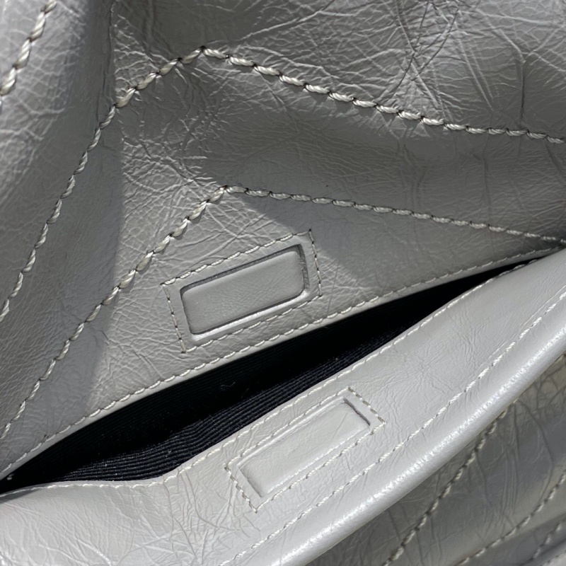 533037 YSL圣羅蘭 Niki baby 迷你復古褶皺真皮包 銀灰色