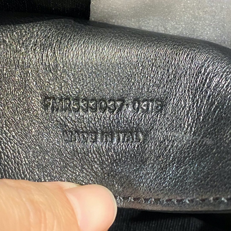 533037 YSL圣羅蘭 Niki baby 迷你復古褶皺真皮包 銀灰色