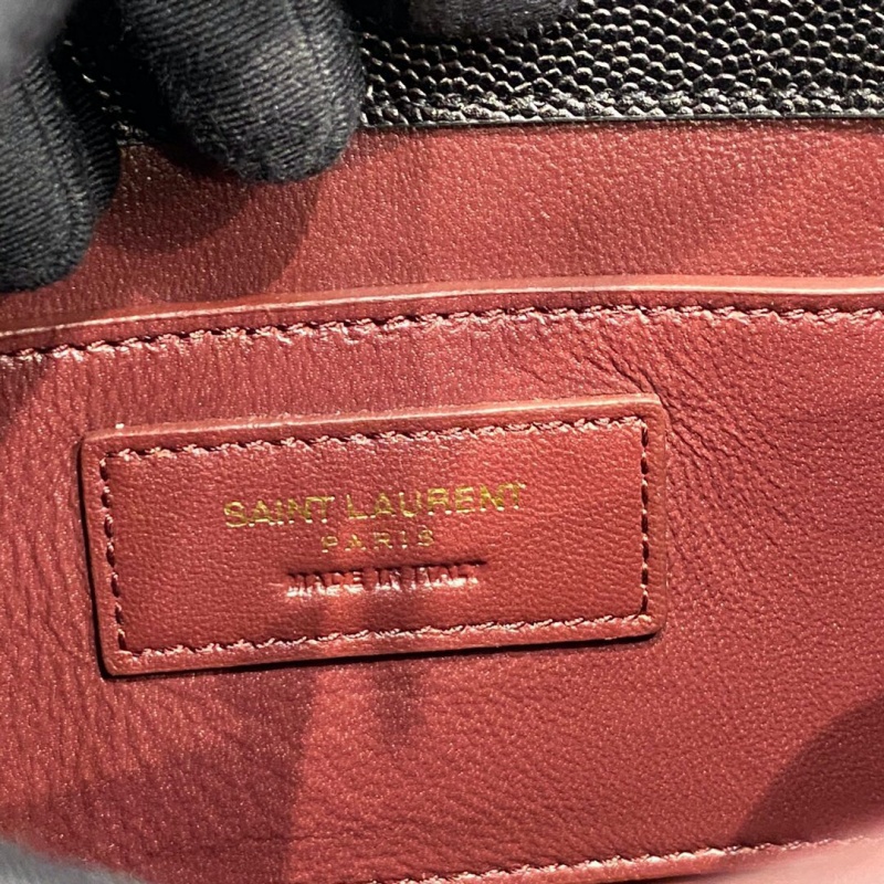 602716 YSL圣羅蘭 CASSANDRA迷你粒面壓印皮革手提包 黑色