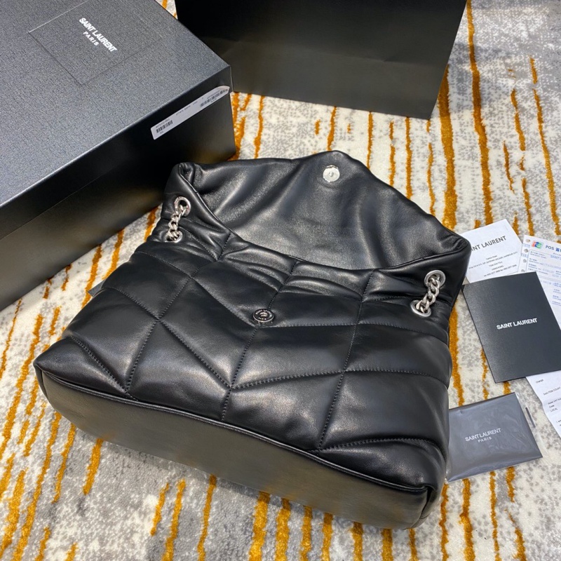 577475 YSL圣羅蘭LOULOU PUFFER中號(hào)絎縫小羊皮手袋 黑色銀扣