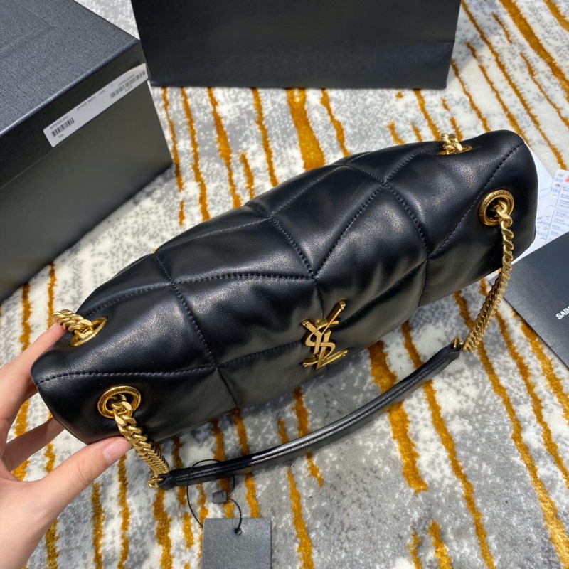 577476 YSL圣羅蘭LOULOU PUFFER小號絎縫小羊皮手袋 黑色金扣