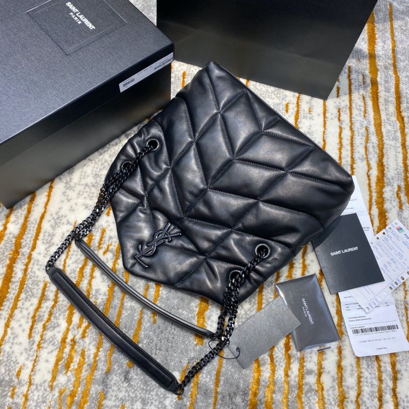 577476 YSL圣羅蘭LOULOU PUFFER小號絎縫小羊皮手袋 黑色黑扣