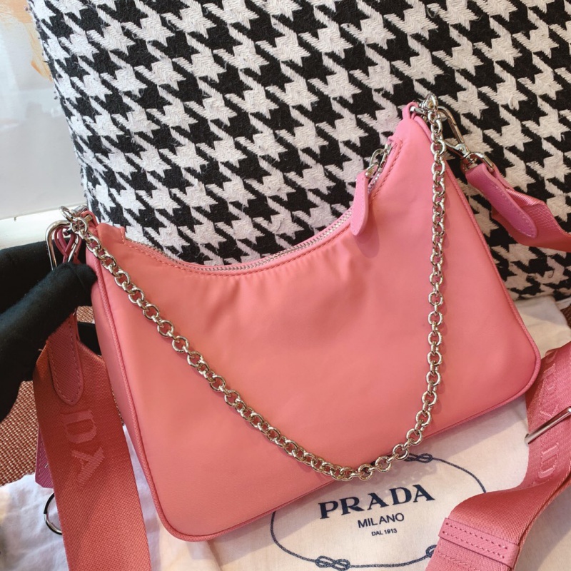 1BH204 Prada Re-Edition 2005 尼龍單肩包 普拉達(dá)三合一 粉色