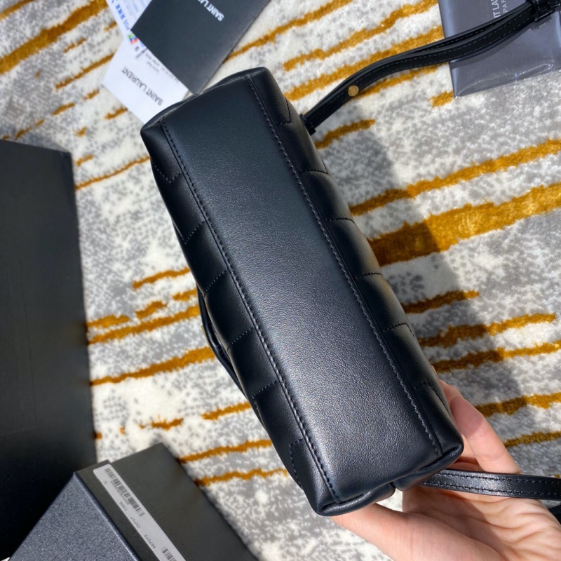 467072 YSL圣羅蘭LOULOU黑色真皮小肩包配有Y形絎縫 黑色金扣