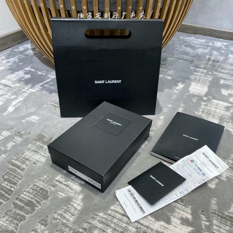 607788 YSL圣羅蘭 Saint Laurent UPTOWN粒面壓印皮革鏈條錢包 紅色
