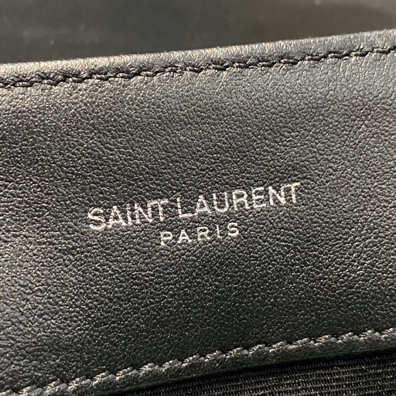 494699 YSL圣羅蘭小號loulou 黑色“y”字形提花真皮鏈條包 黑色銀扣