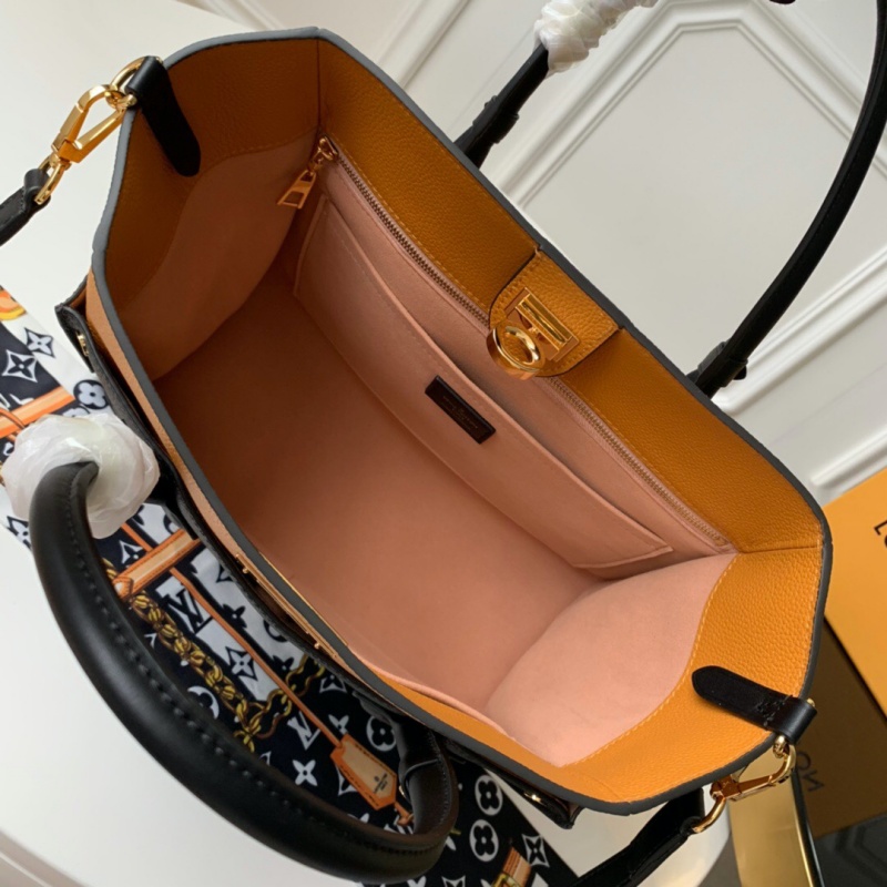 M53823 LV ON MY SIDE 手袋 撞色帆布手提單肩斜挎包 黑色