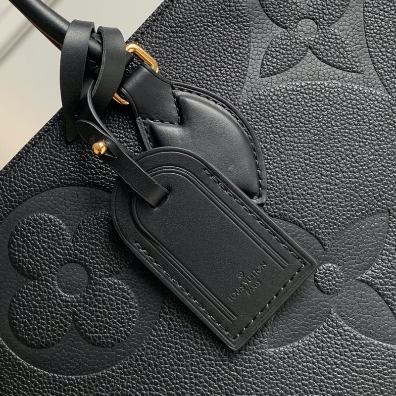 M44925 LV ONTHEGO 手袋 Monogram Empreinte Giant 壓紋軟牛皮托特包 黑色