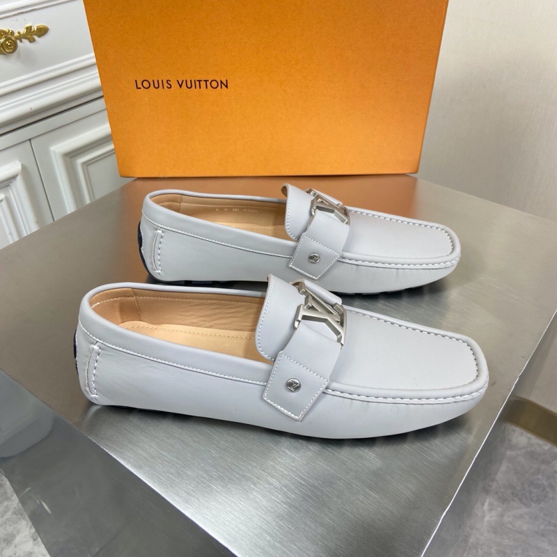 1A4P0X LV MONTE CARLO 便鞋 小牛皮平紋豆豆鞋 樂福鞋 白色