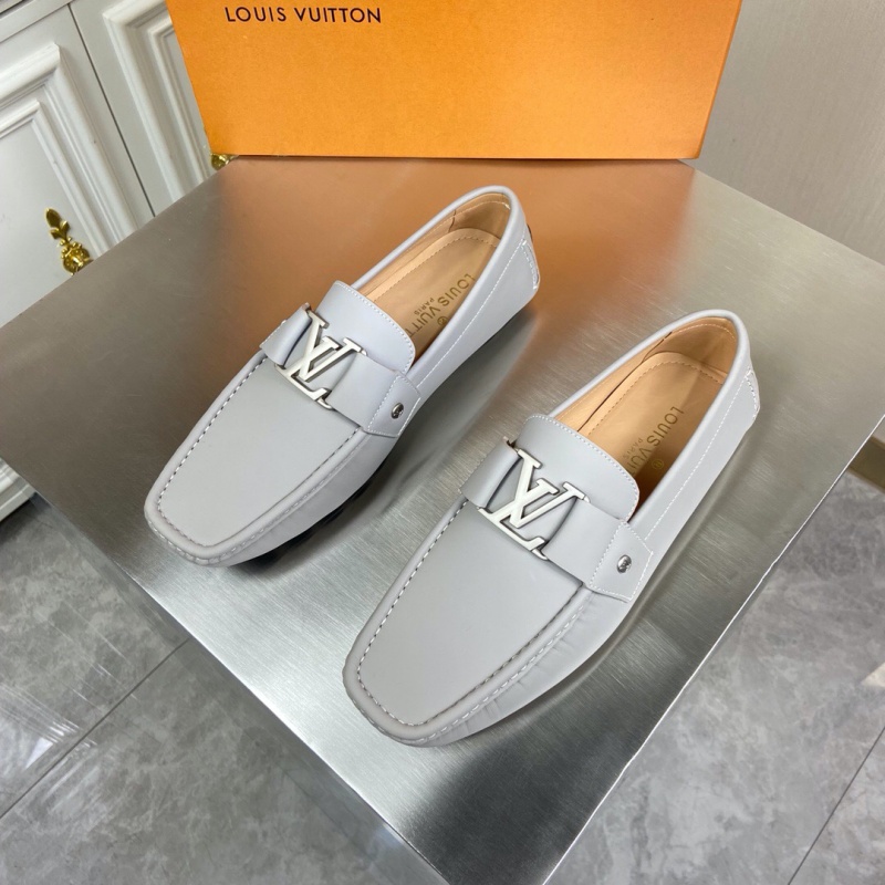 1A4P0X LV MONTE CARLO 便鞋 小牛皮平紋豆豆鞋 樂福鞋 白色